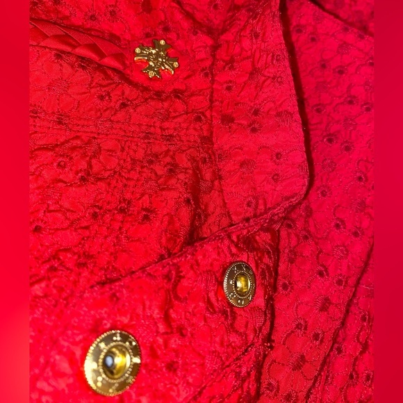 Vintage Green With Envy  Military Style Coat for Women in Red SIZE LARGE - Picture 7 of 13